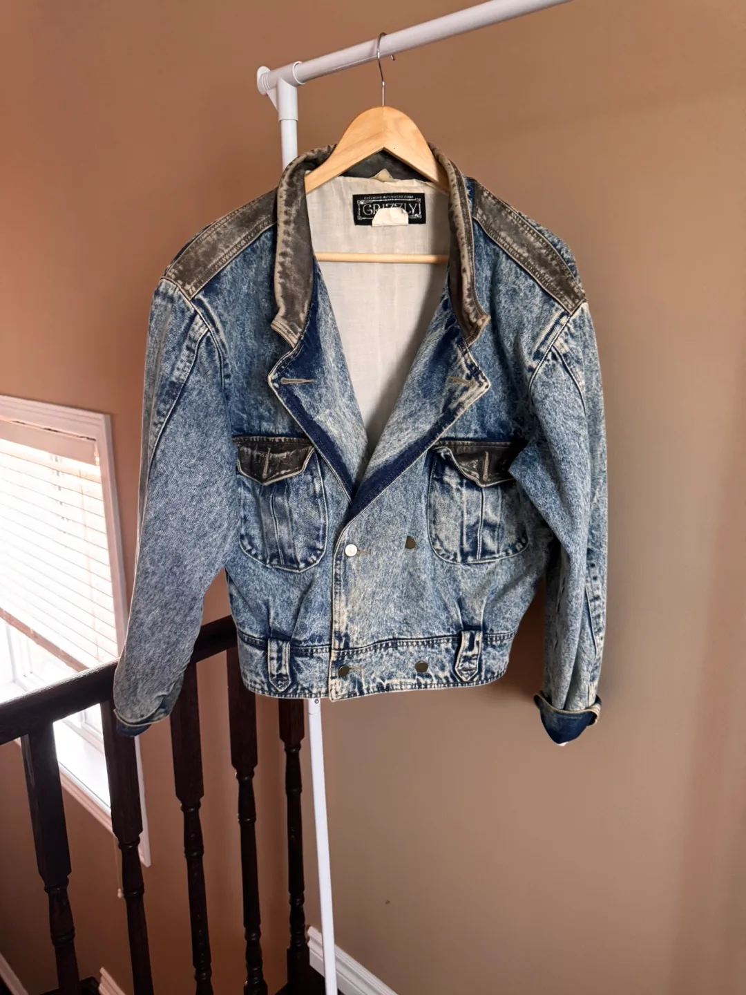 Vintage Grizzly Acid Wash Denim Jacket thumbnail