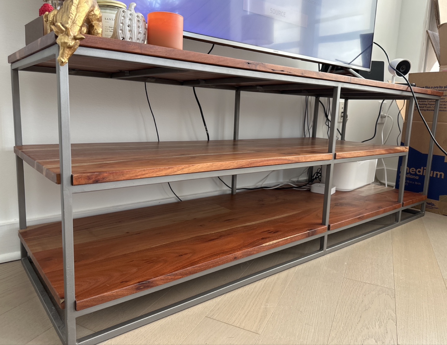 CB2 Industrial Wood and Metal Media Console - photo 2