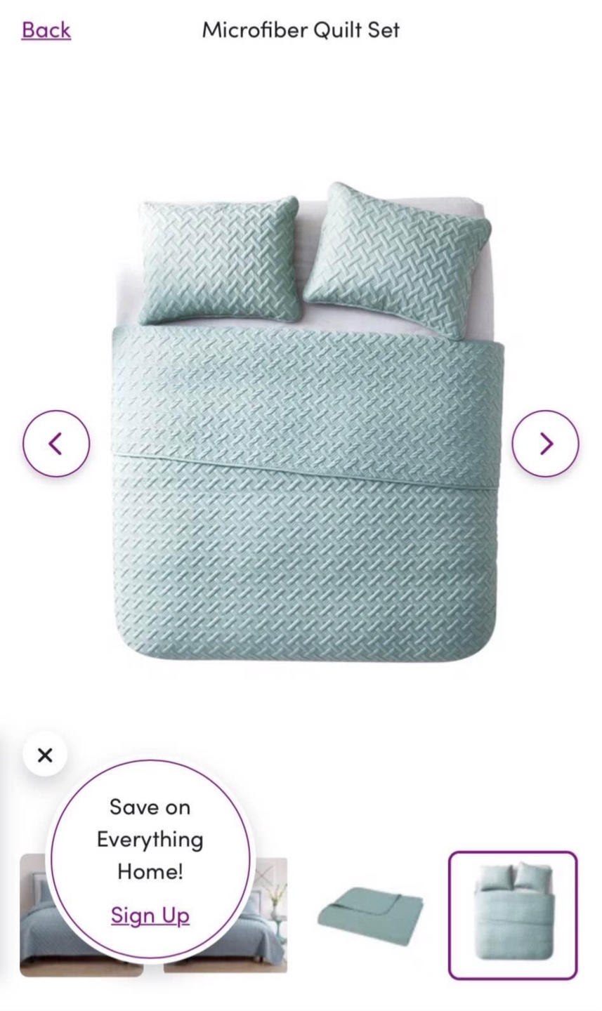 VCNY Home 3-Piece Quilt Set - Full/Queen - Light Blue - photo 3