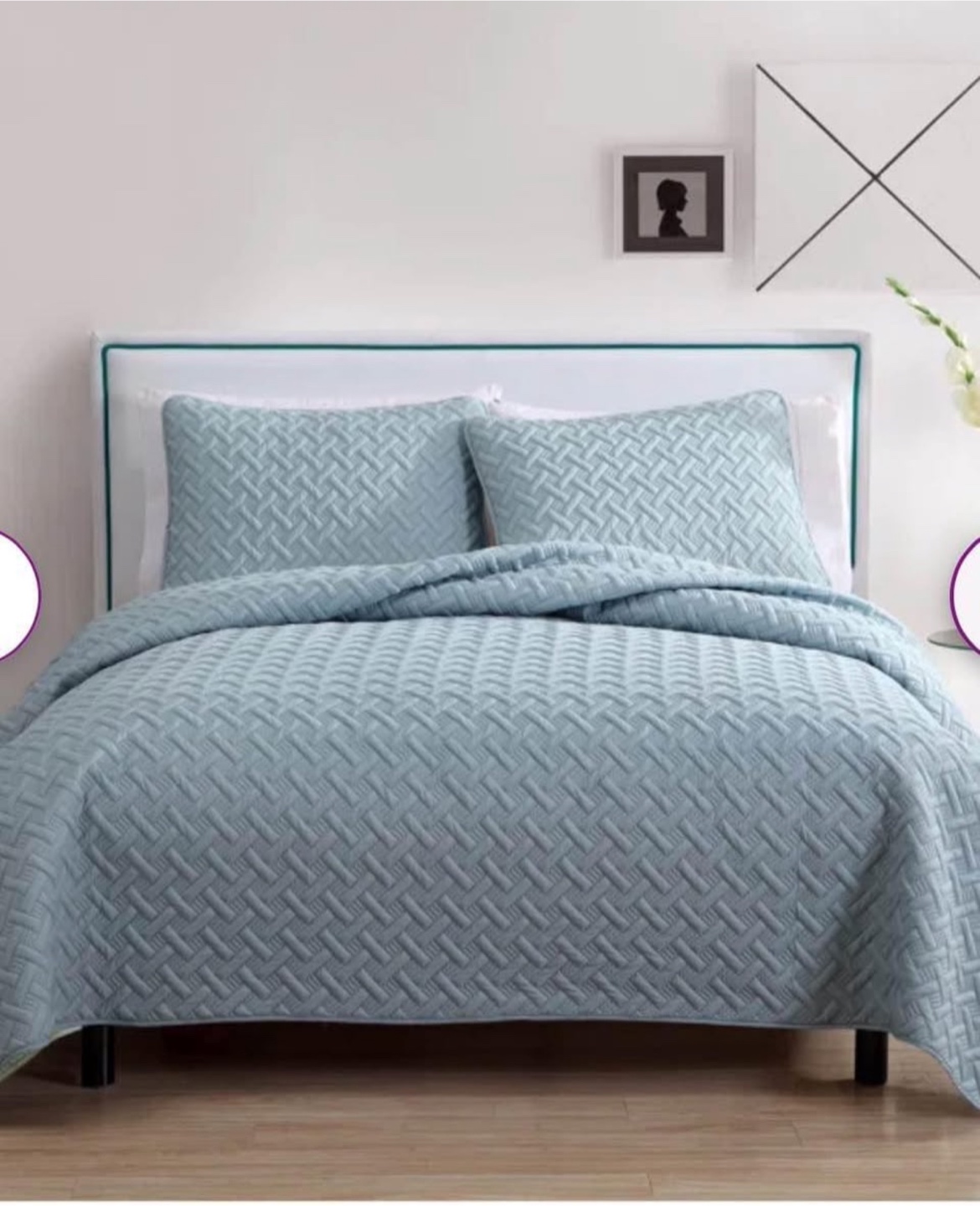 VCNY Home 3-Piece Quilt Set - Full/Queen - Light Blue - photo 2