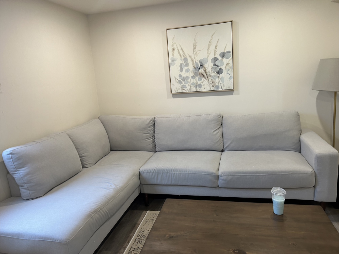 Grey L-Shaped Sectional Sofa