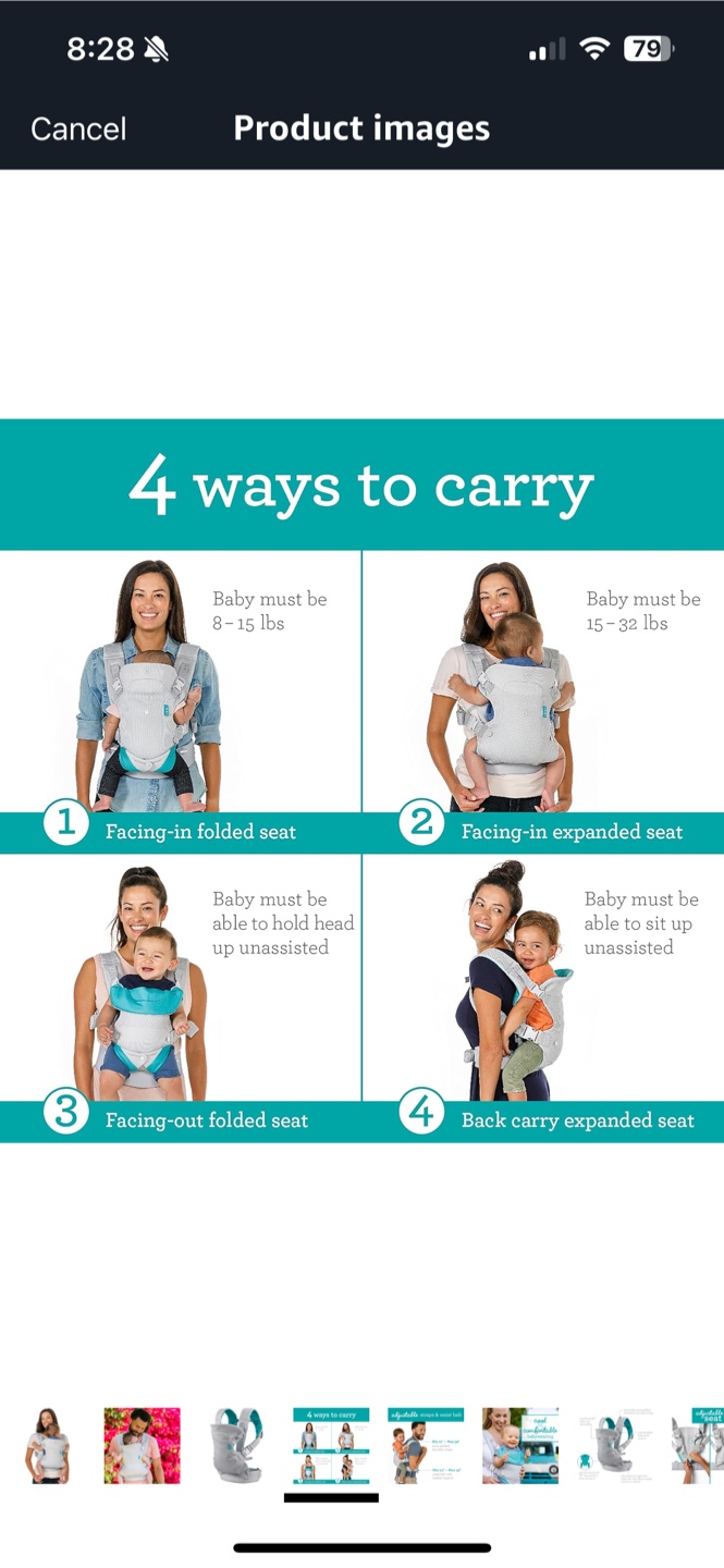 Infantino Baby Carrier - Light Gray - photo 2