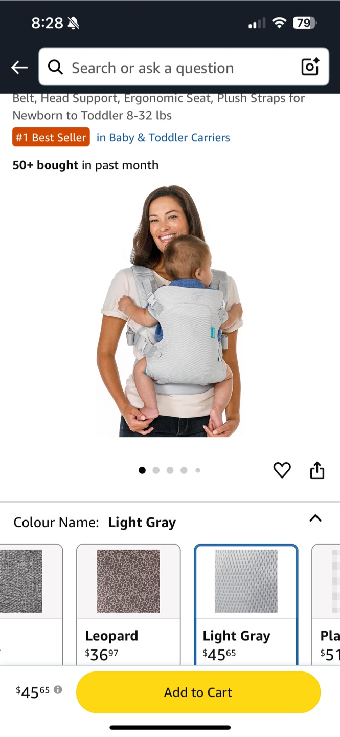 Infantino Baby Carrier - Light Gray - photo 3