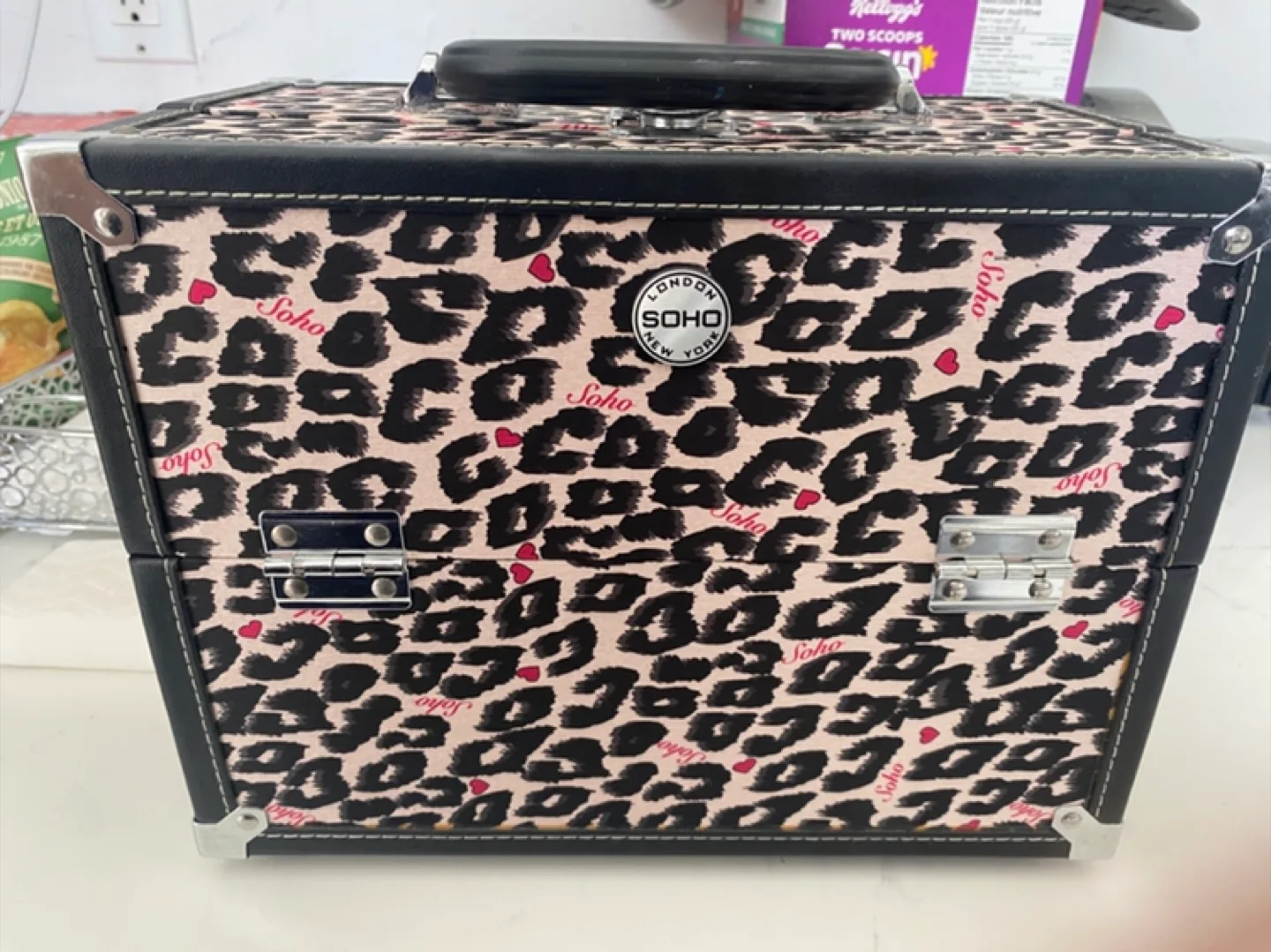 London Soho Leopard Print Cosmetic Train Case thumbnail