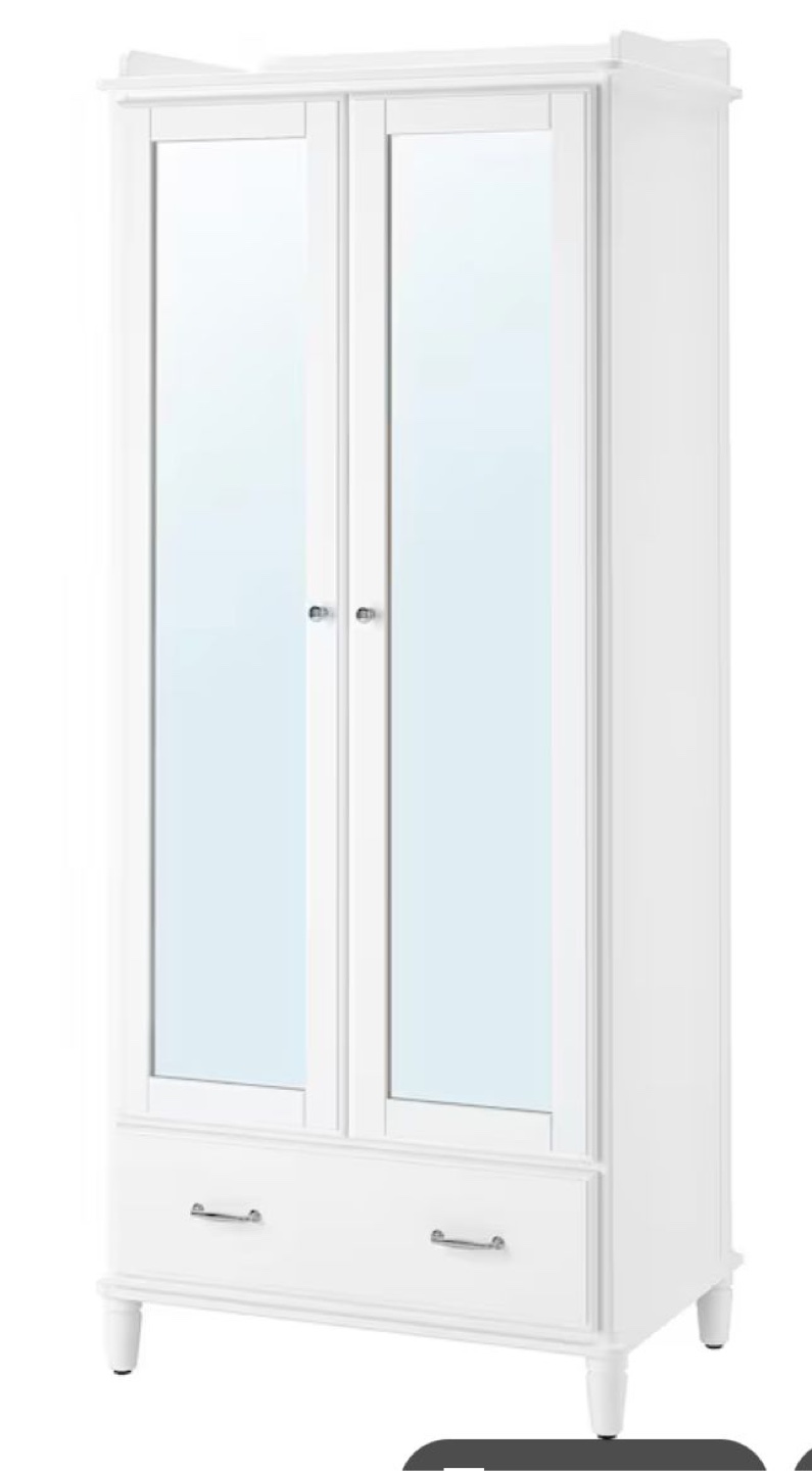 White mirrored wardrobe with one drawer - photo 4