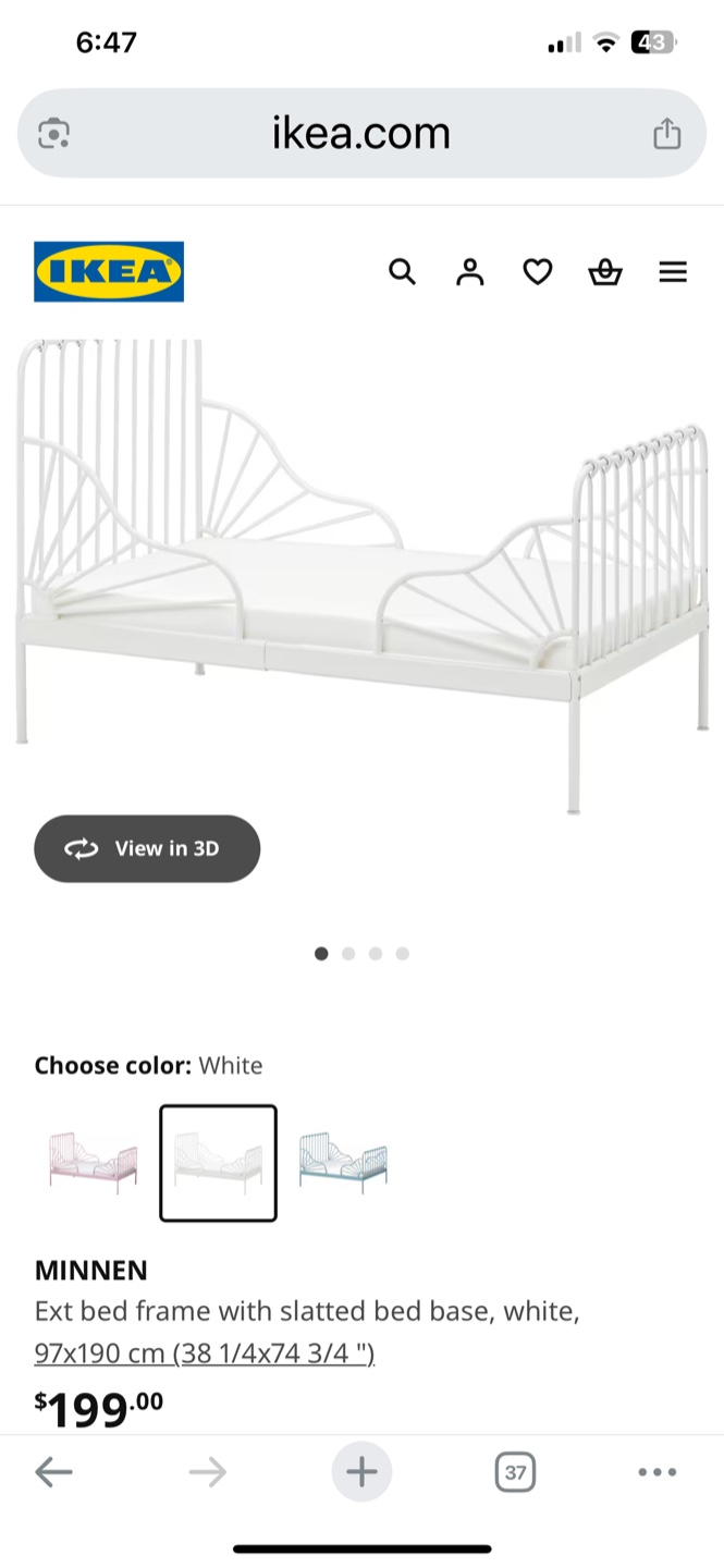 IKEA MINNEN Extensible Child's Bed Frame - White - photo 2