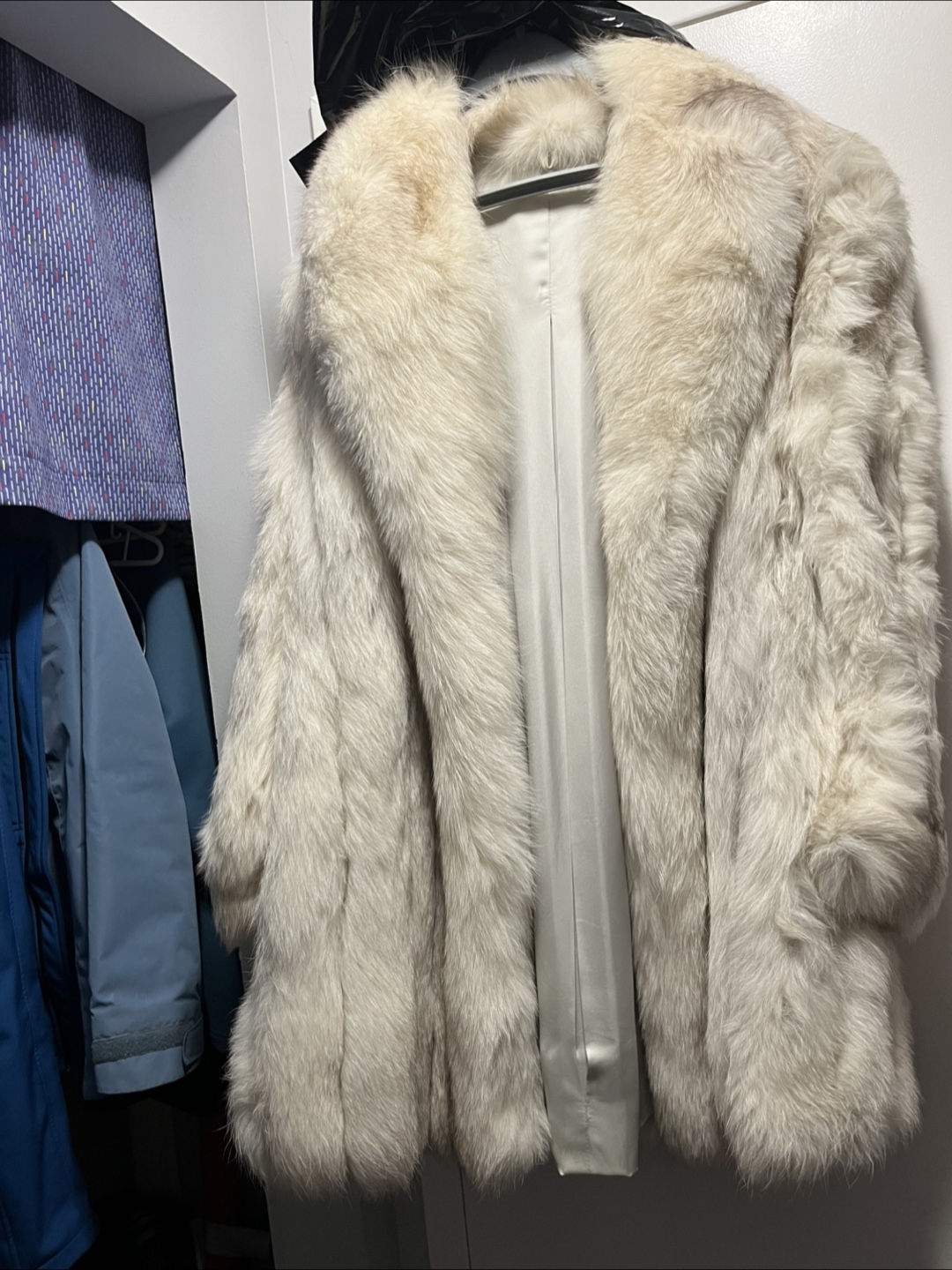Vintage White Fox Fur Coat