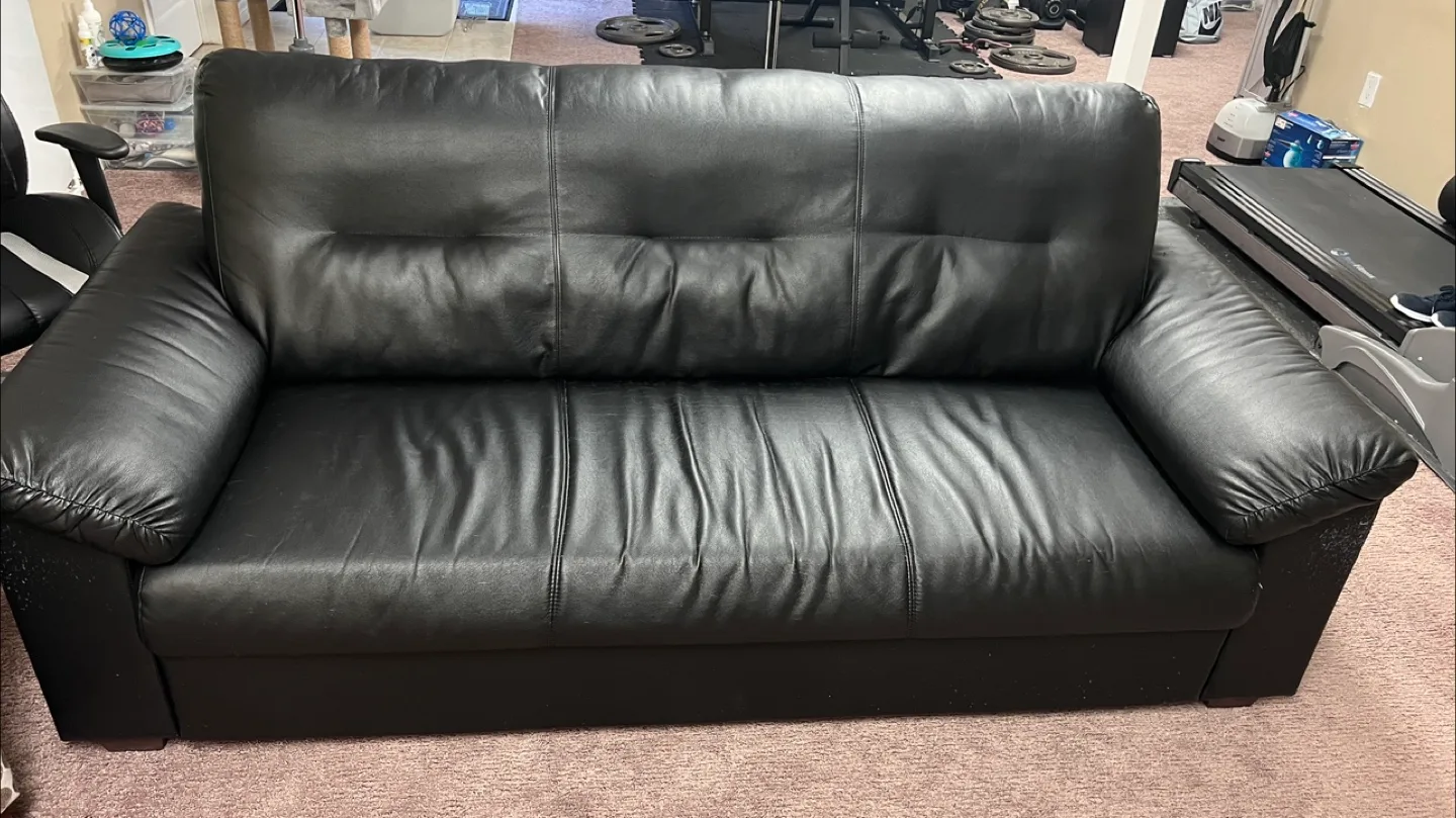Black Leather Sofa thumbnail