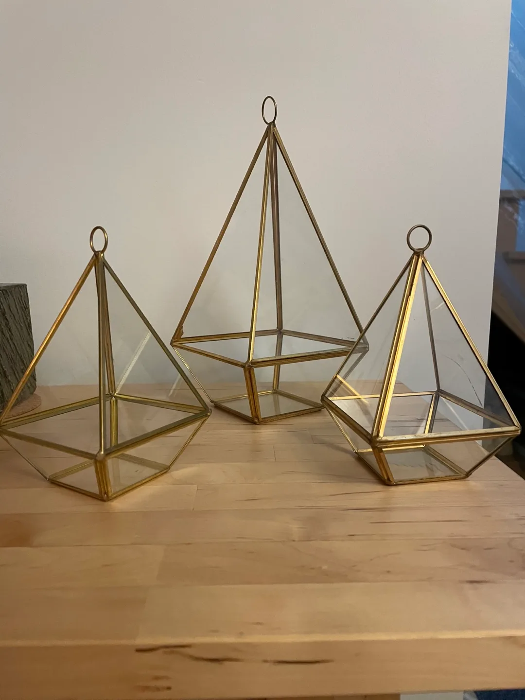 Set of Three Geometric Glass Terrariums thumbnail