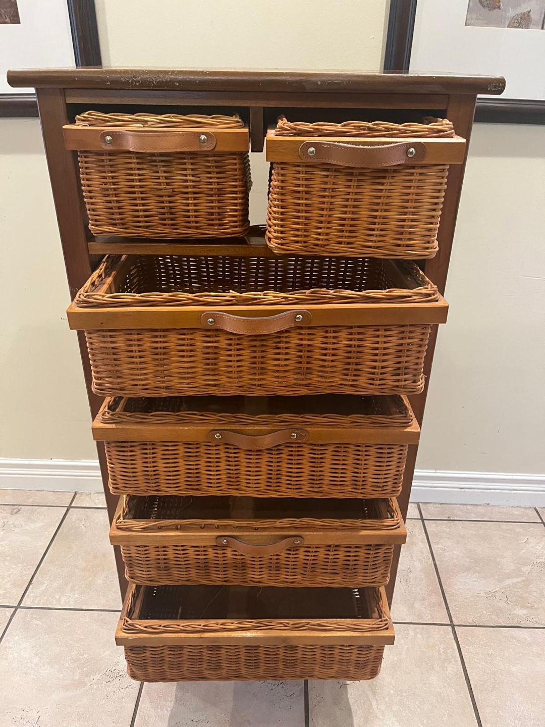 Beautiful rattan tall boy dresser $80 firm - photo 3