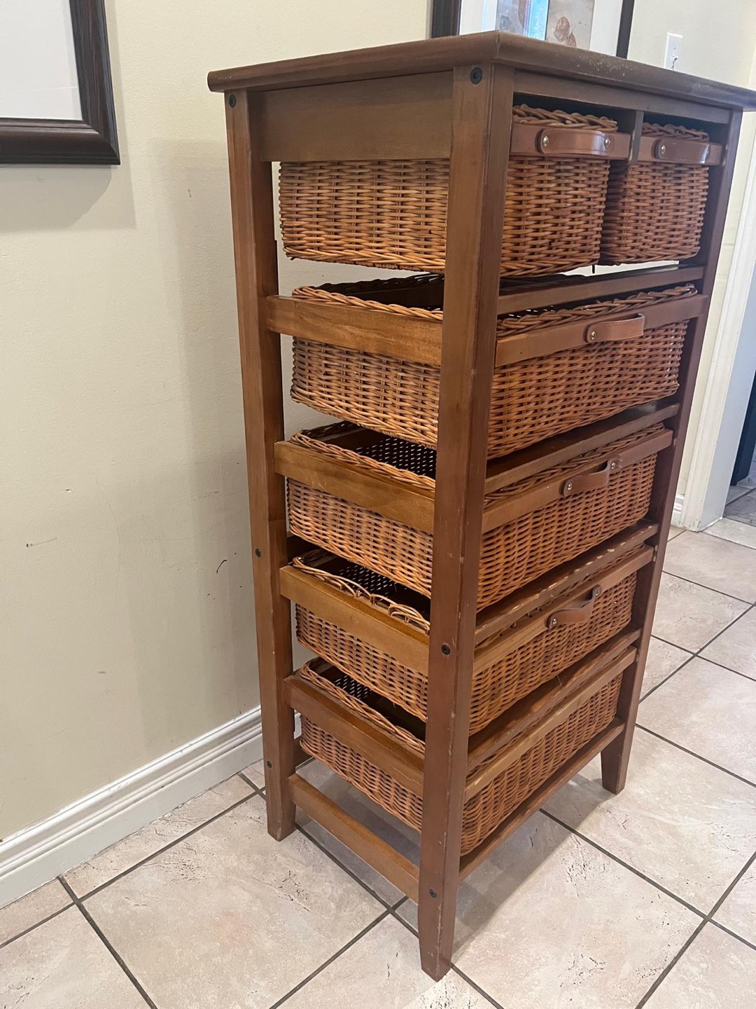 Beautiful rattan tall boy dresser $80 firm - photo 2