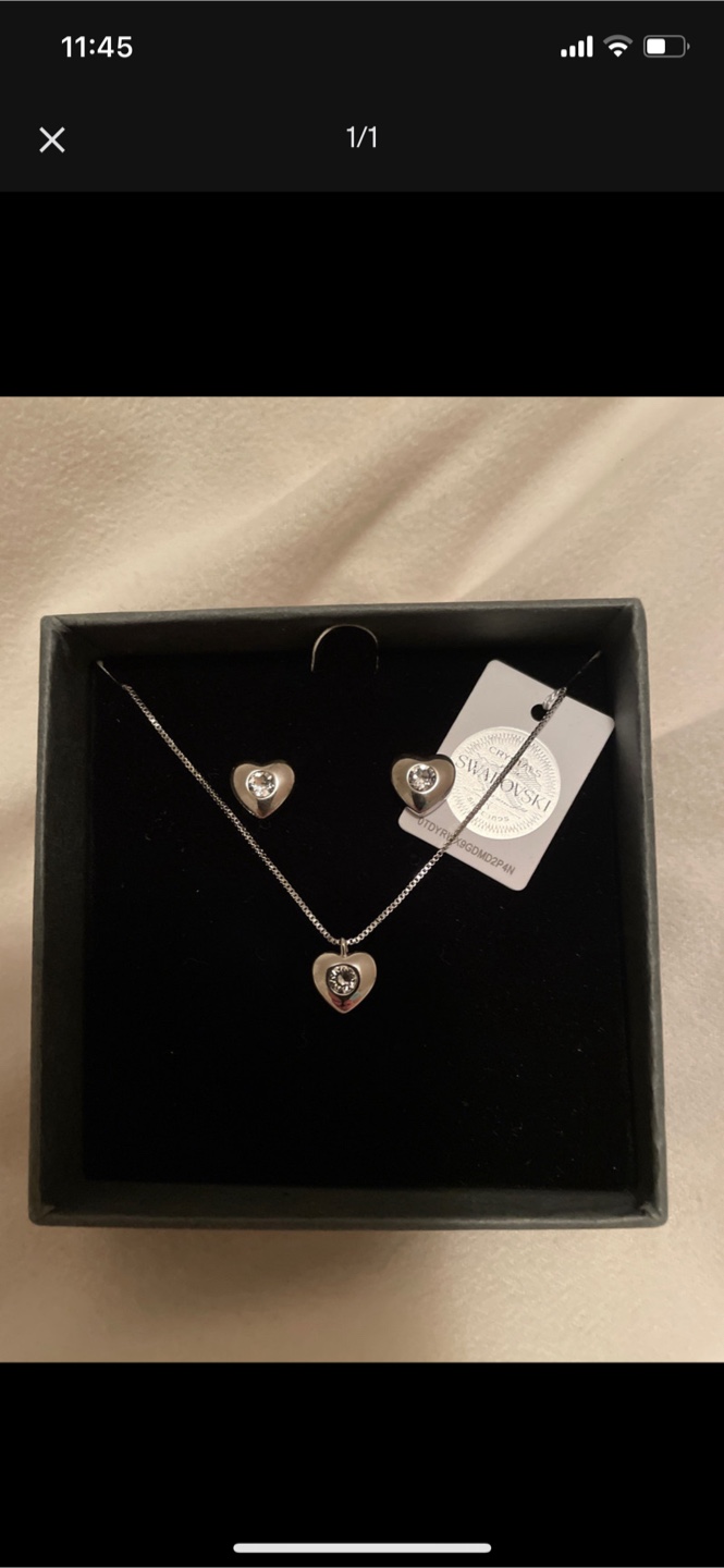 Swarovski Heart Necklace and Earrings Set