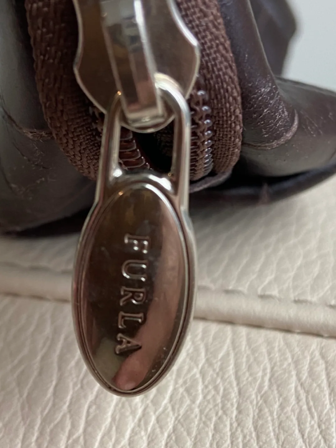 Furla Dark Brown Crocodile-Embossed Leather Coin Pouch image indicator(2)