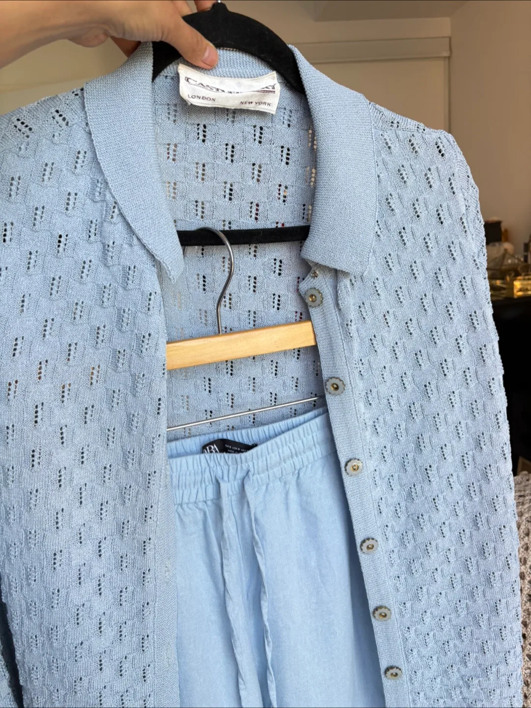 Castleberry London New York Cardigan and Zara Linen Shorts Set thumbnail