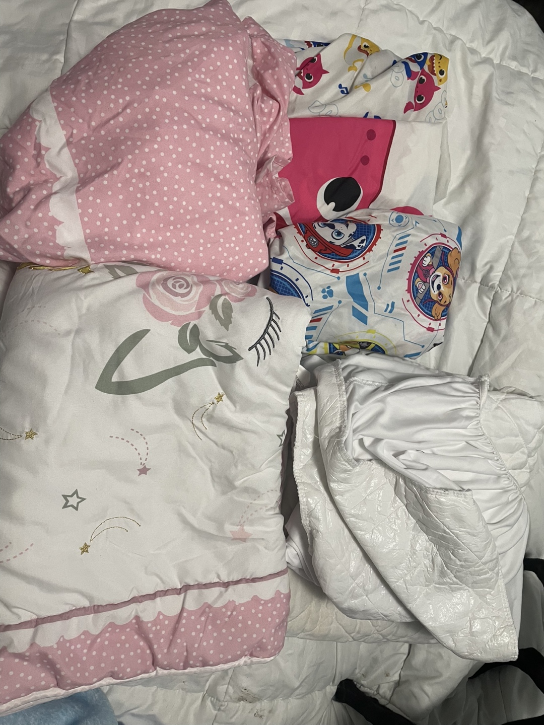 Kids Bedding Set - Pink, White & Paw Patrol
