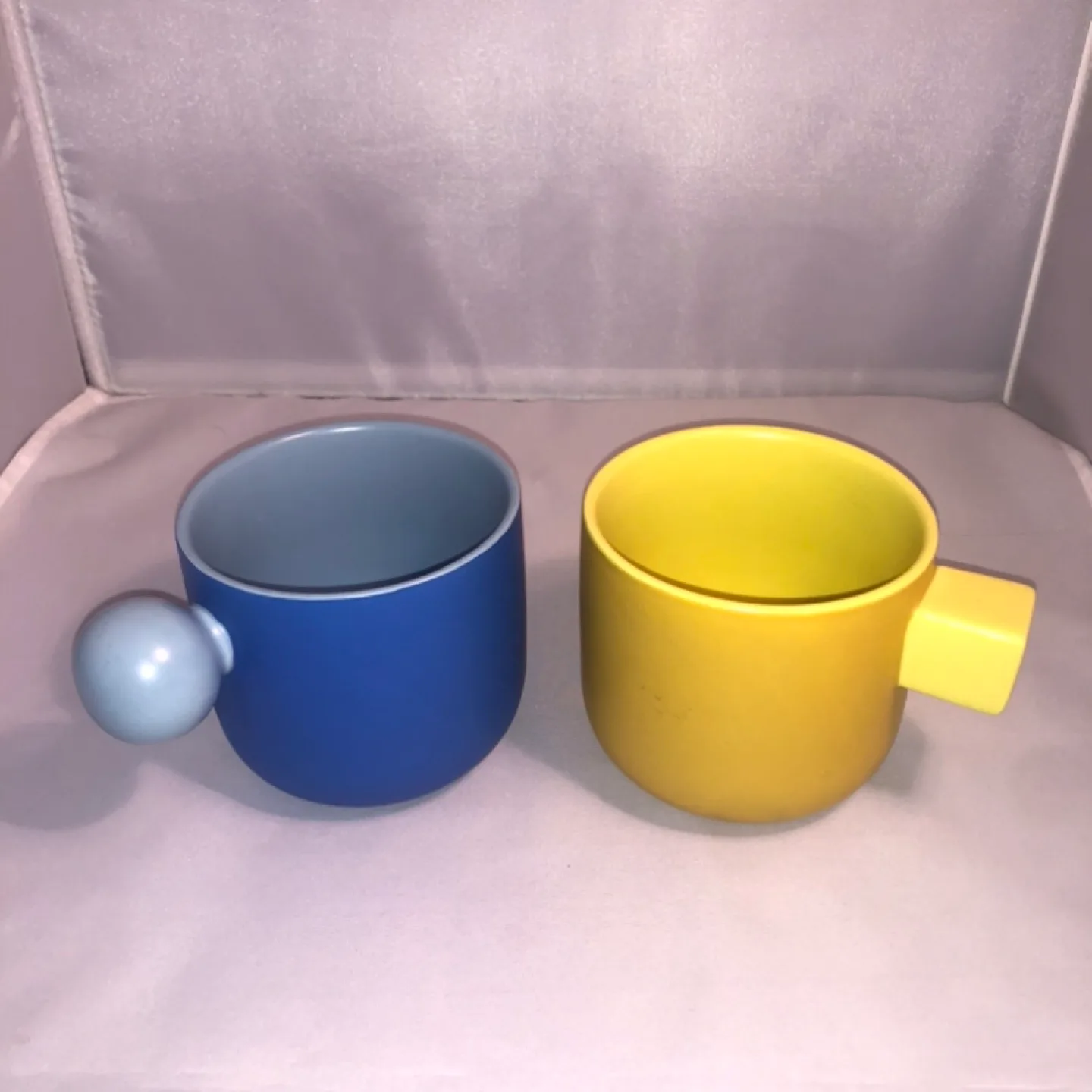 Set of Two Oui Ceramic Mugs - Blue and Yellow image indicator(2)