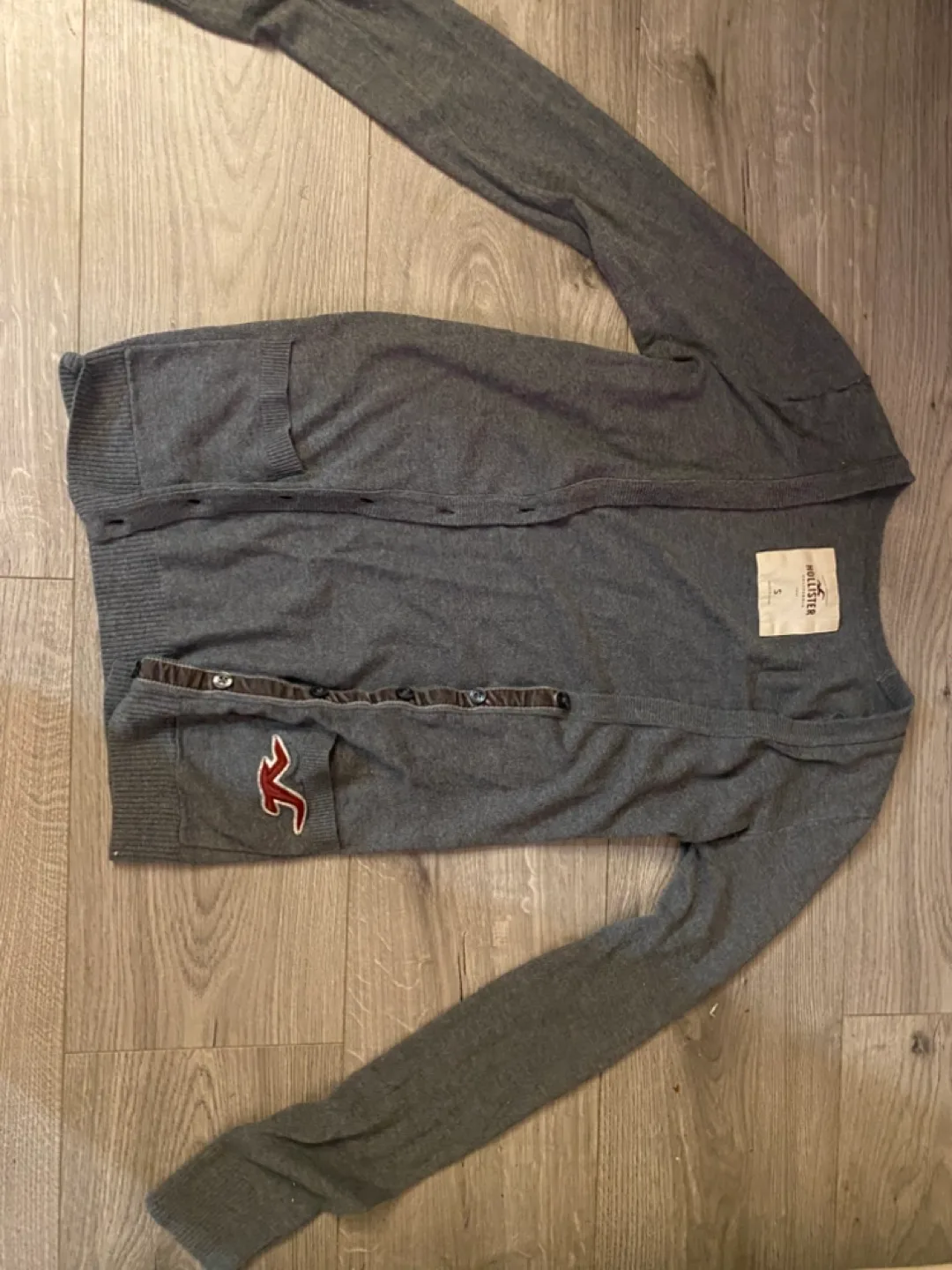 💚Hollister Grey Cardigan s 🥕 thumbnail