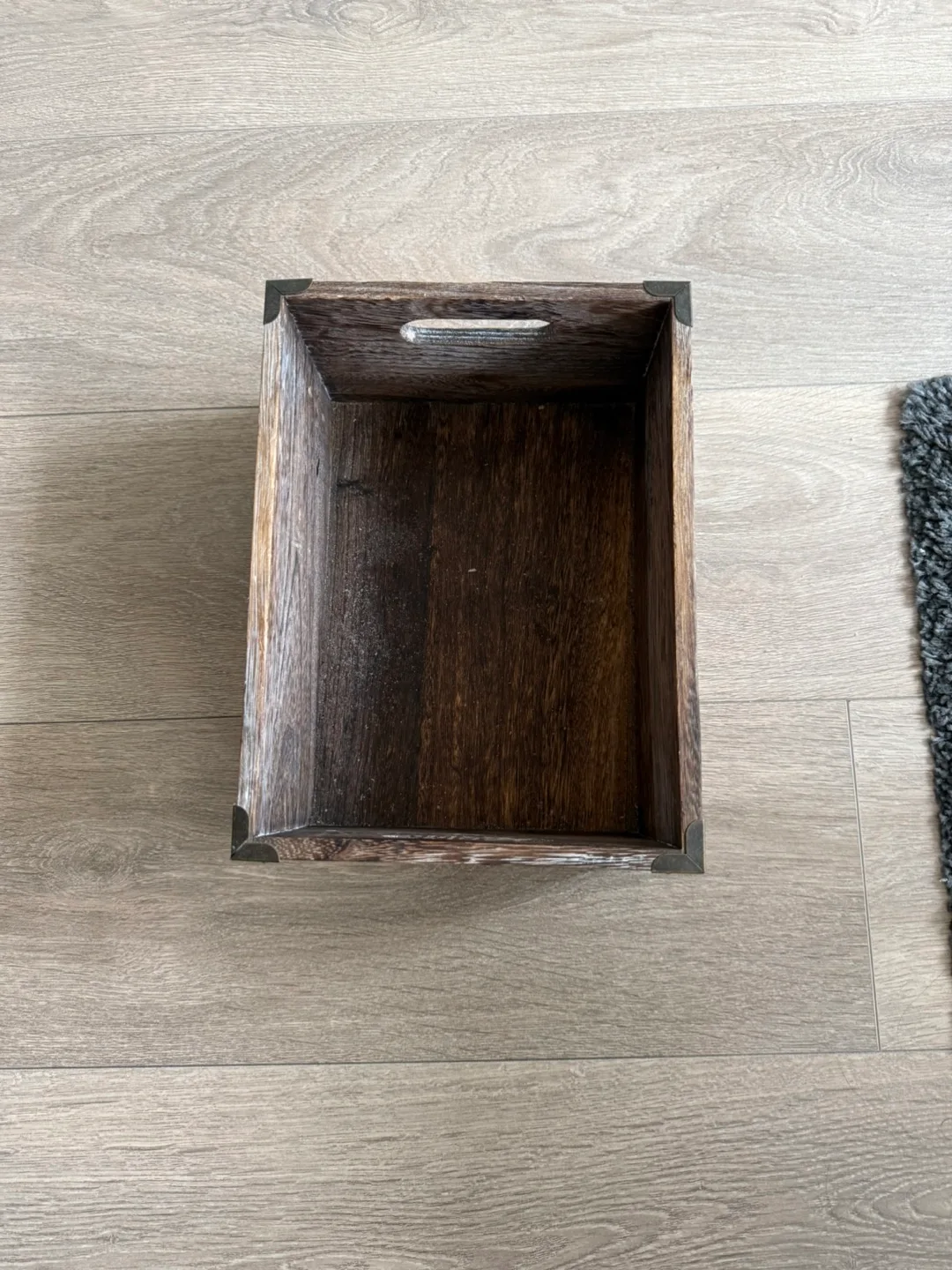 Wooden Storage Crate with Metal Corners thumbnail