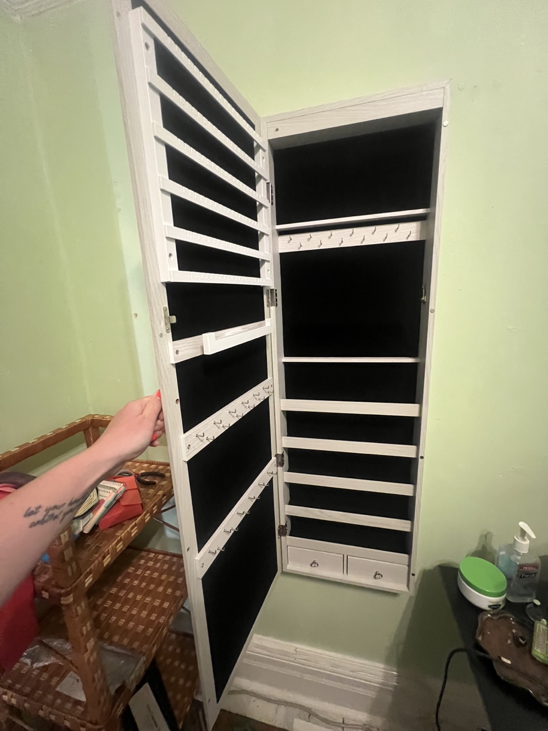 Full Length Mirrored Jewelry Armoire Cabinet - photo 2