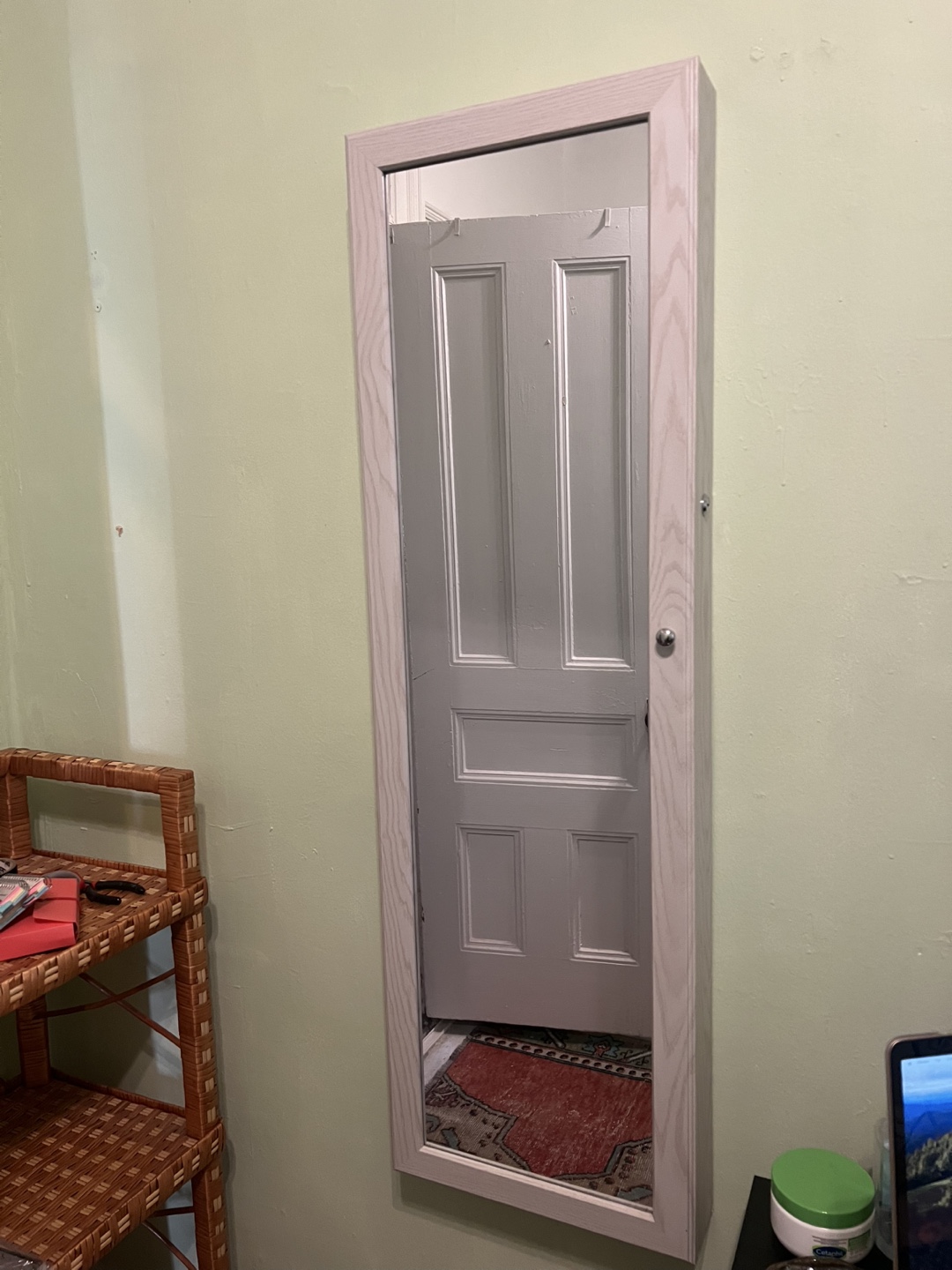 Full Length Mirrored Jewelry Armoire Cabinet