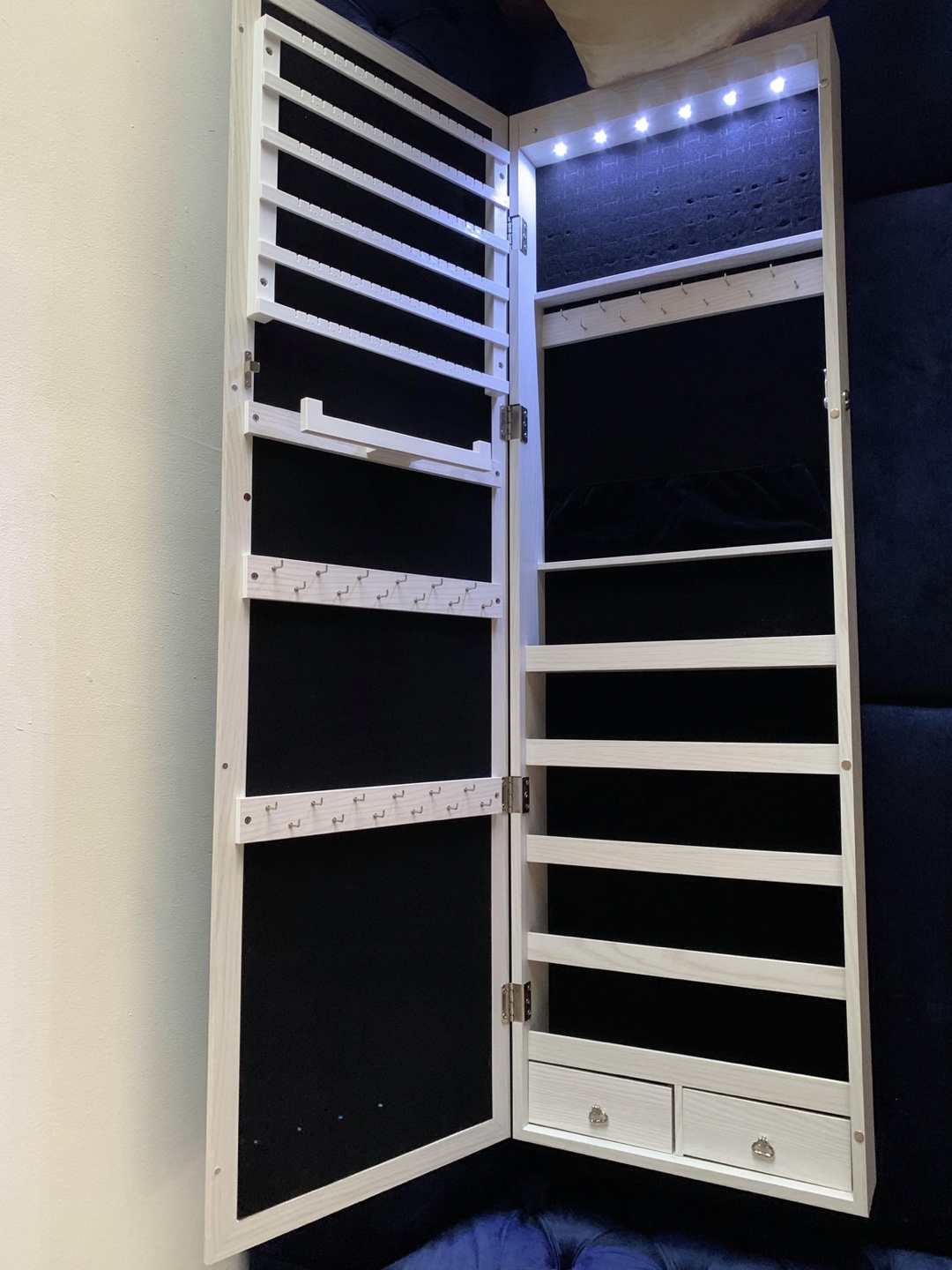 Full Length Mirrored Jewelry Armoire Cabinet - photo 5