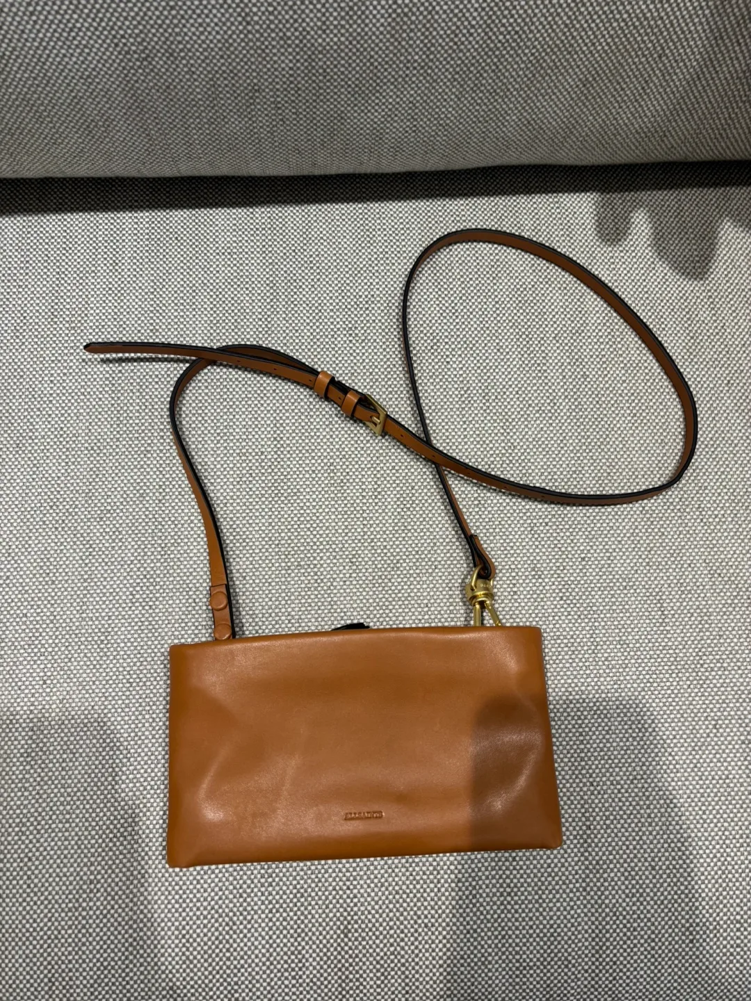 All Saints Leather Crossbody Bag - Tan thumbnail
