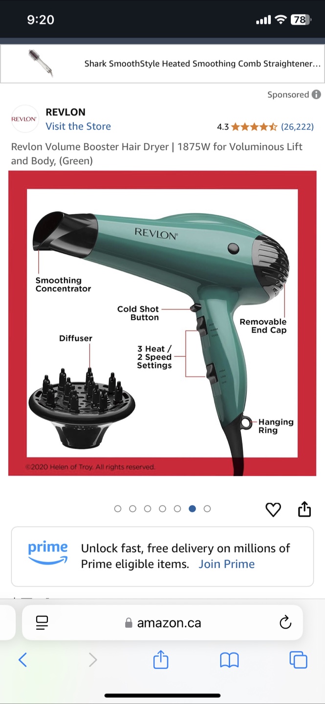 Revlon Volume Booster Hair Dryer - Green