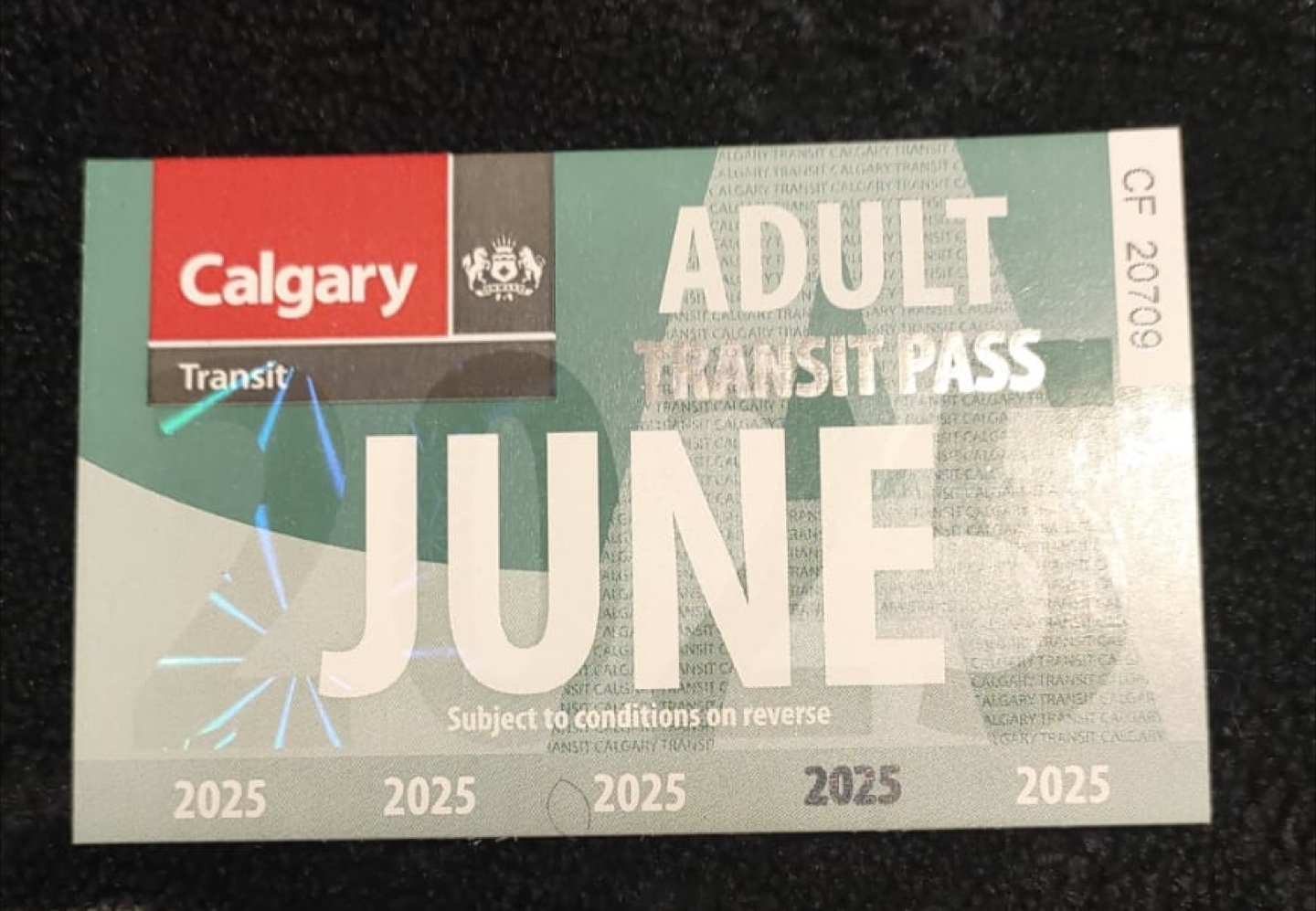 Calgary Transit June 2025 Adult Pass