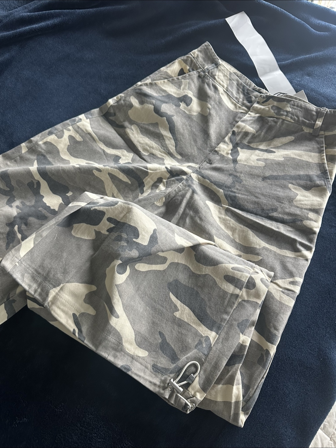 Camouflage Wide-Leg Pants with Drawstrings - photo 3