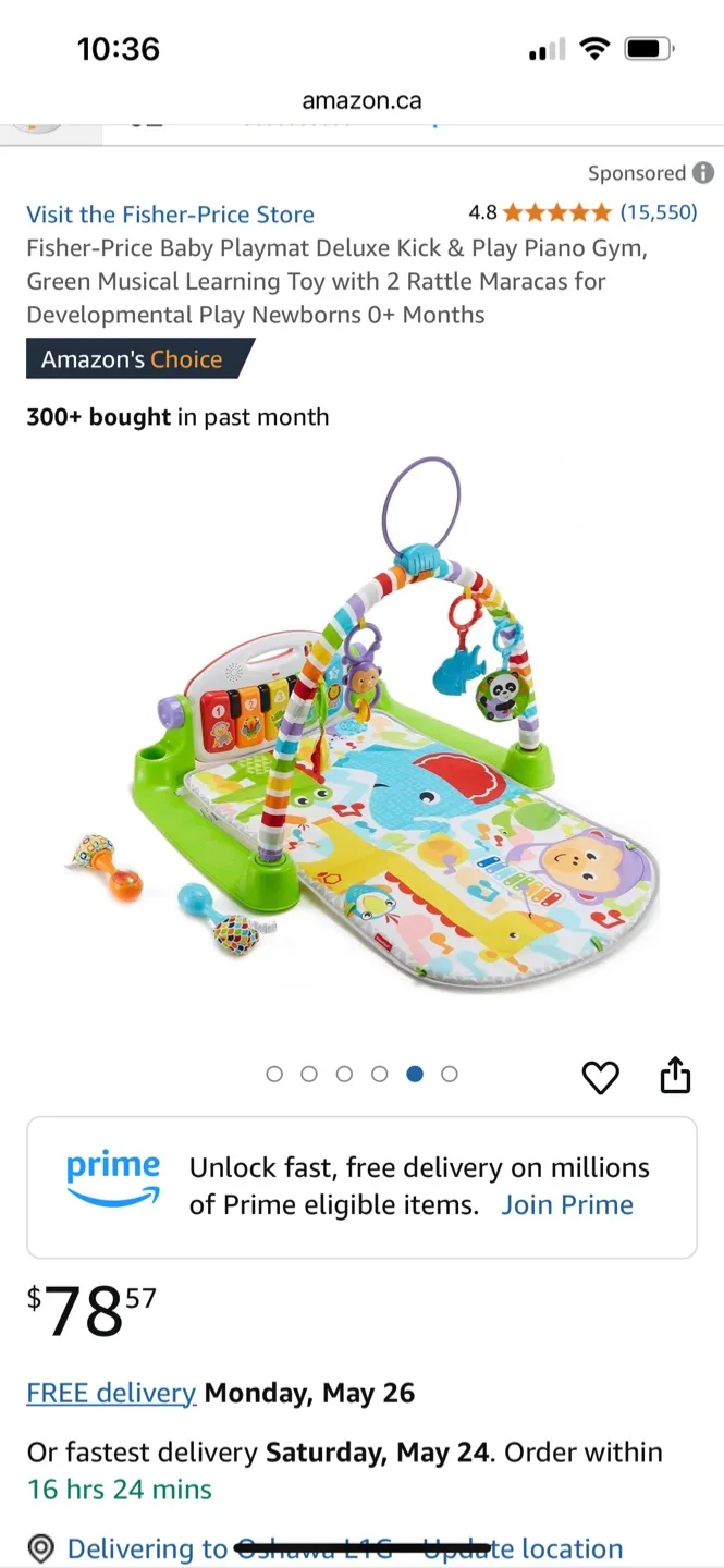 Fisher-Price Baby Playmat Deluxe Kick & Play Piano Gym image indicator(2)