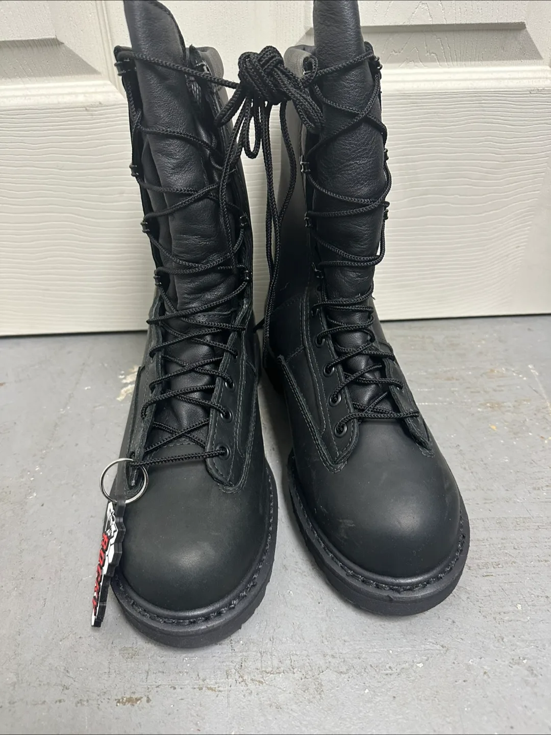 Safety boot: Rocky Men's GTX 802A Black Leather Boots - Size 7.5 image indicator(2)