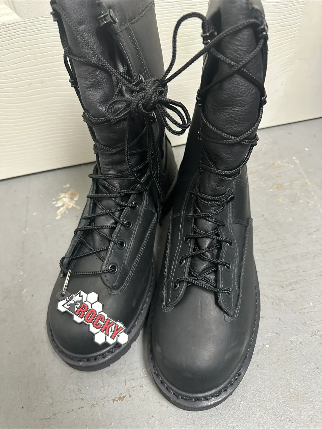 Safety boot: Rocky Men's GTX 802A Black Leather Boots - Size 7.5 image indicator(5)