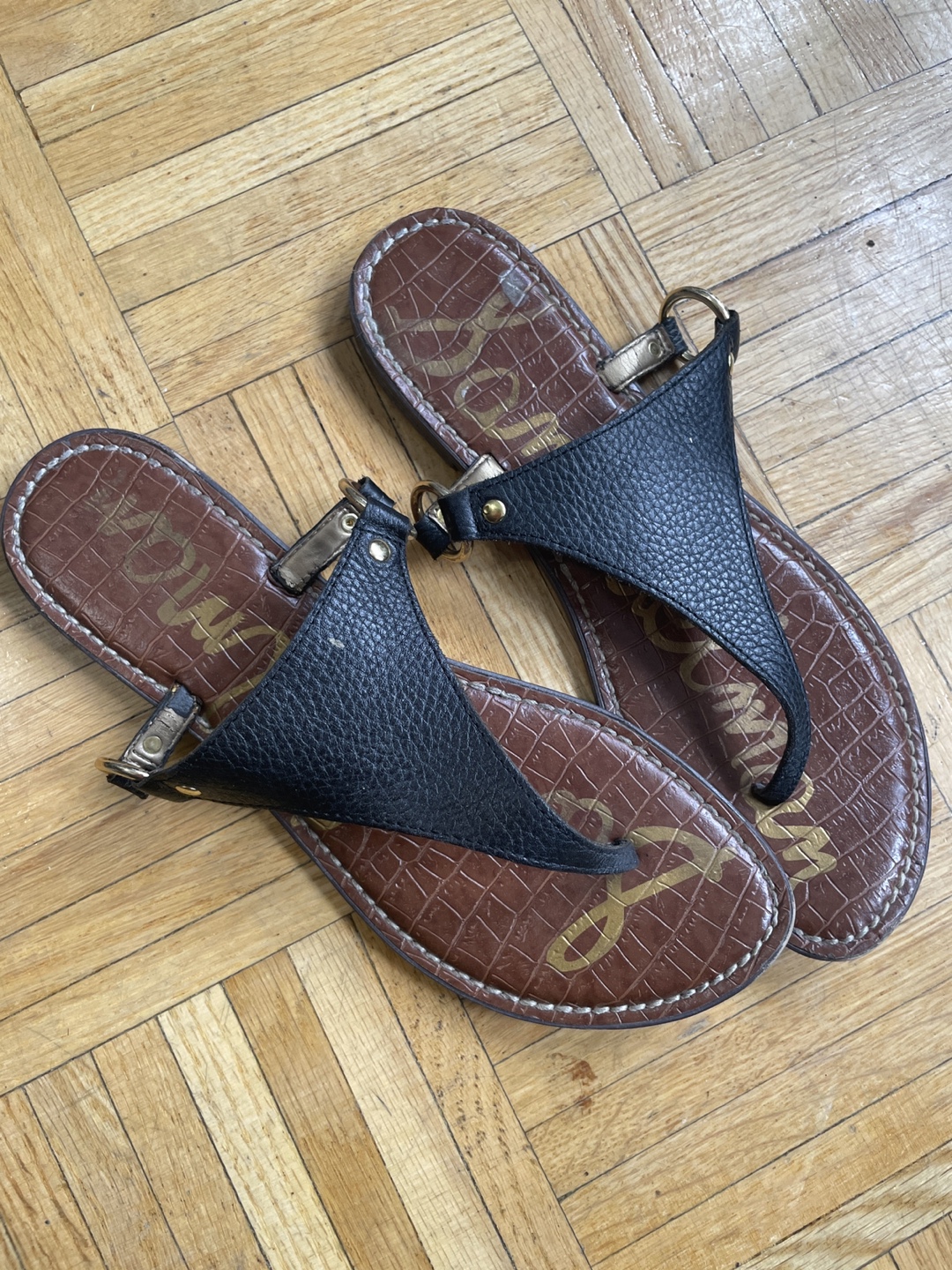 Sam Edelman Women's Black Leather Sandals - Size 9