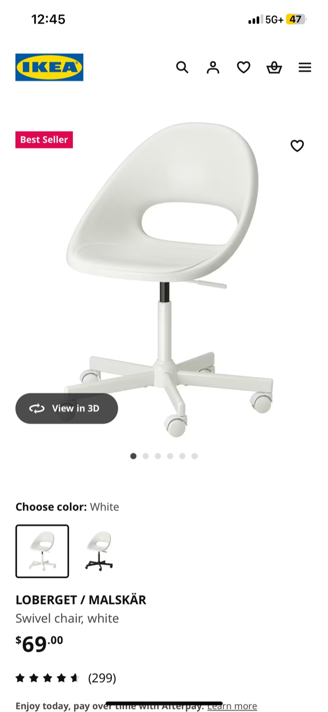 White IKEA Swivel chair - photo 5
