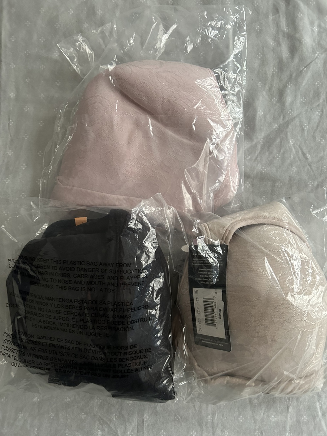 Three Bali Comfort Bras - Size 42D - photo 5