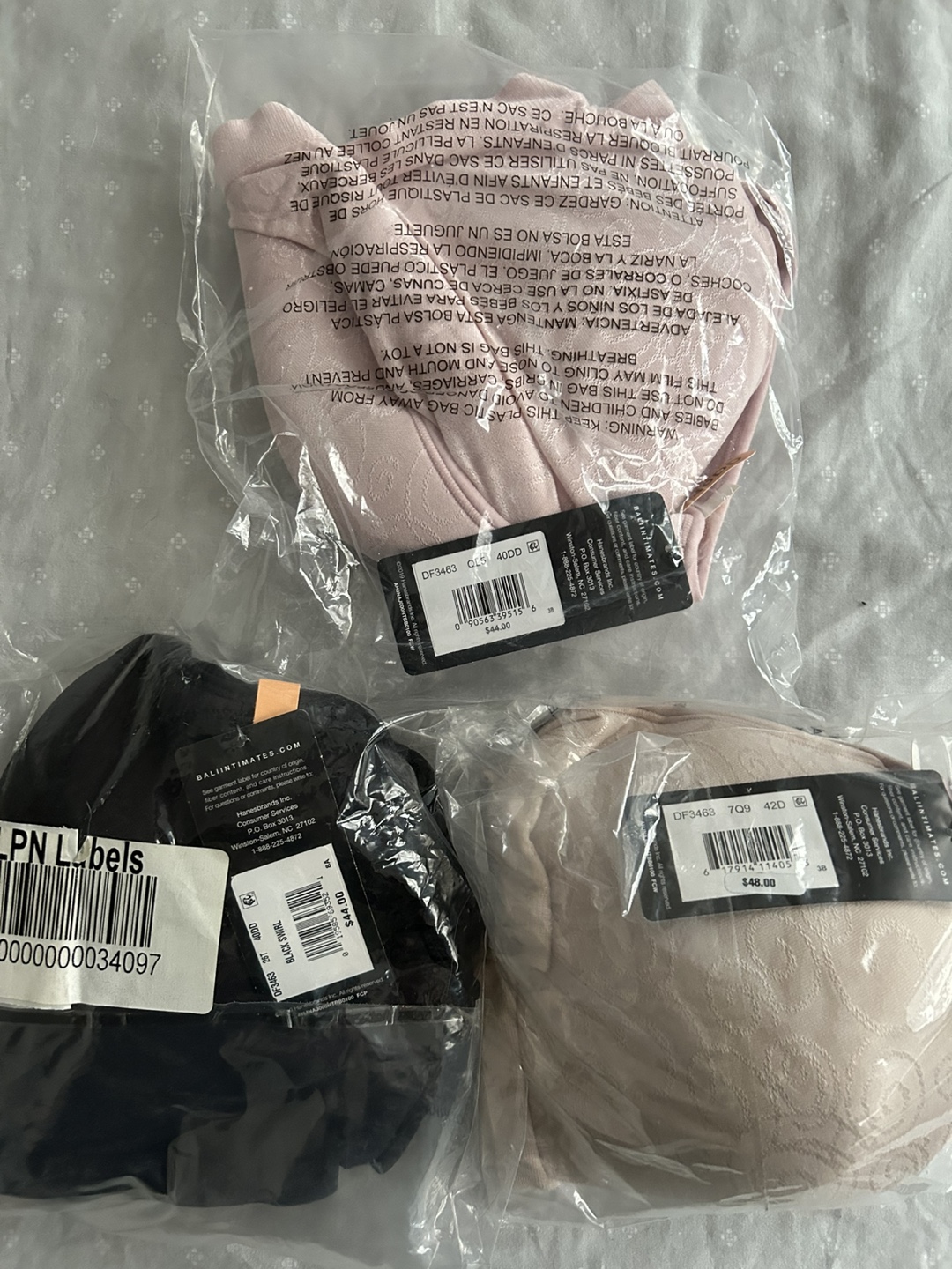 Three Bali Comfort Bras - Size 42D - photo 4