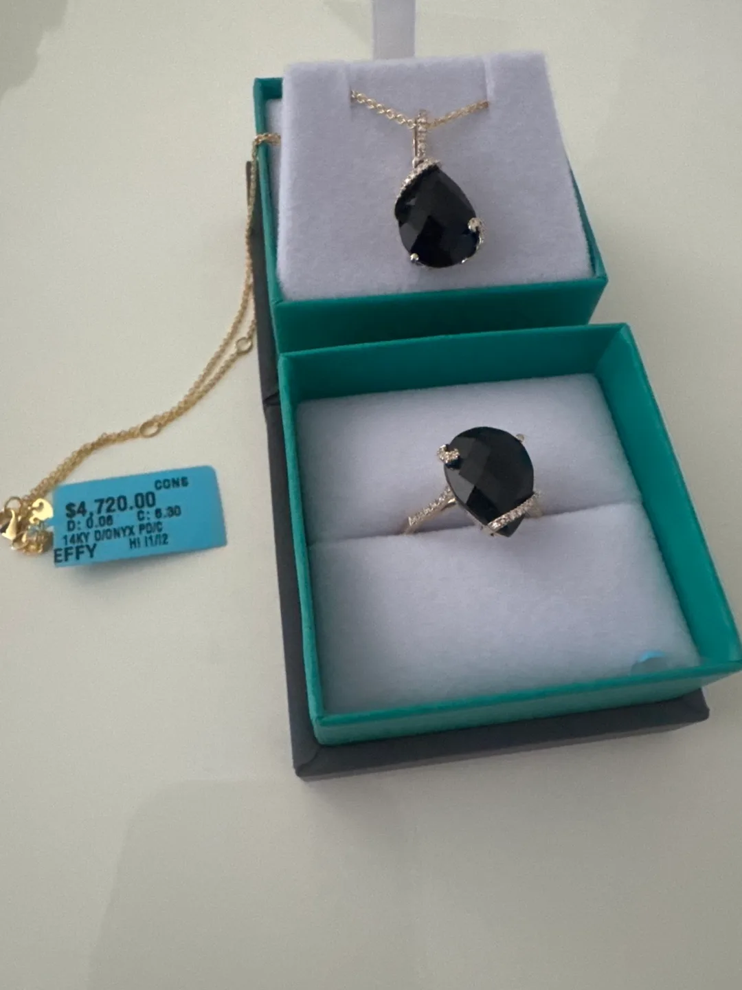 Effy 14K Yellow Gold Onyx Ring and Pendant Set image indicator(2)
