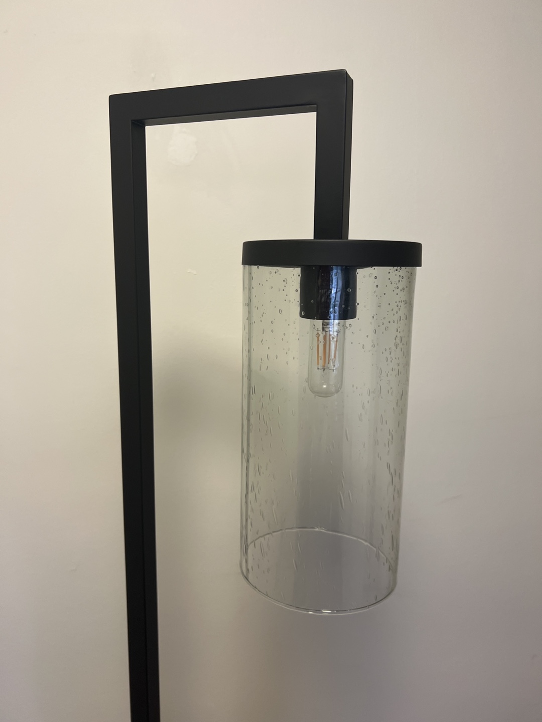 Modern Black Metal Floor Lamp with Glass Shade - photo 3