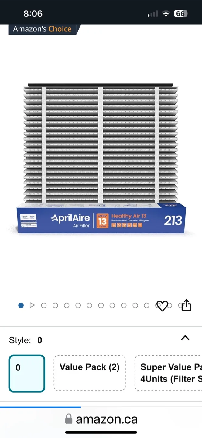 2x AprilAire 413 Healthy Air Filters MERV 13 thumbnail