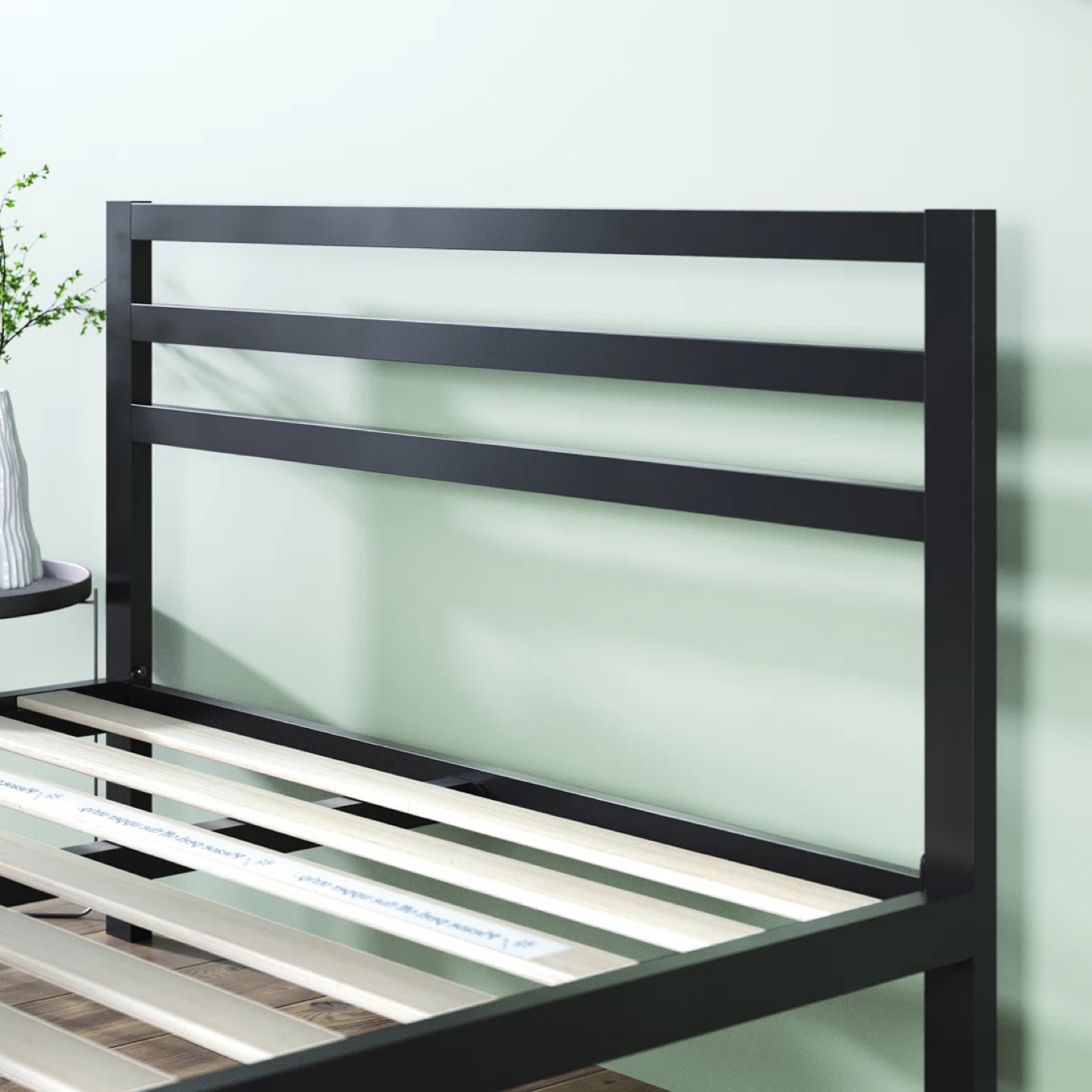 Metal Platform Bed Frame - Black - King size