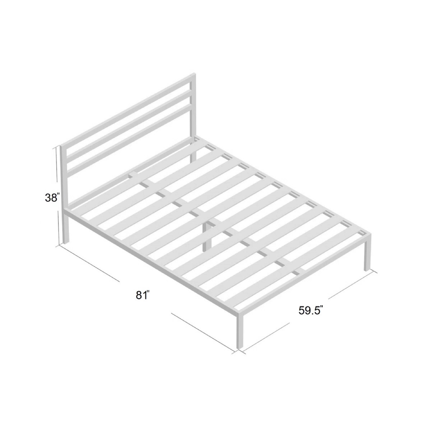 Metal Platform Bed Frame - Black - King size - photo 5