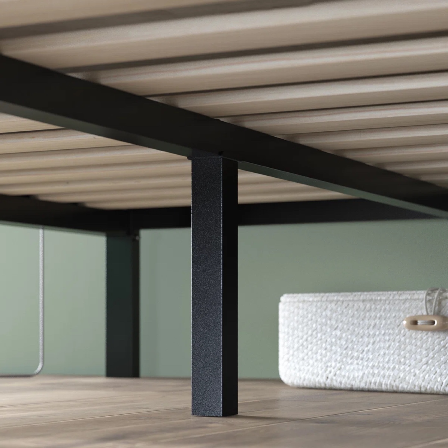 Metal Platform Bed Frame - Black - King size - photo 2
