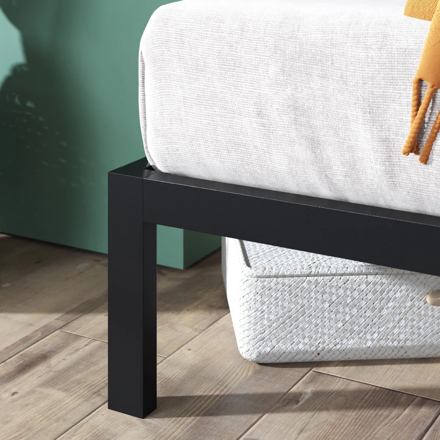 Metal Platform Bed Frame - Black - King size - photo 3