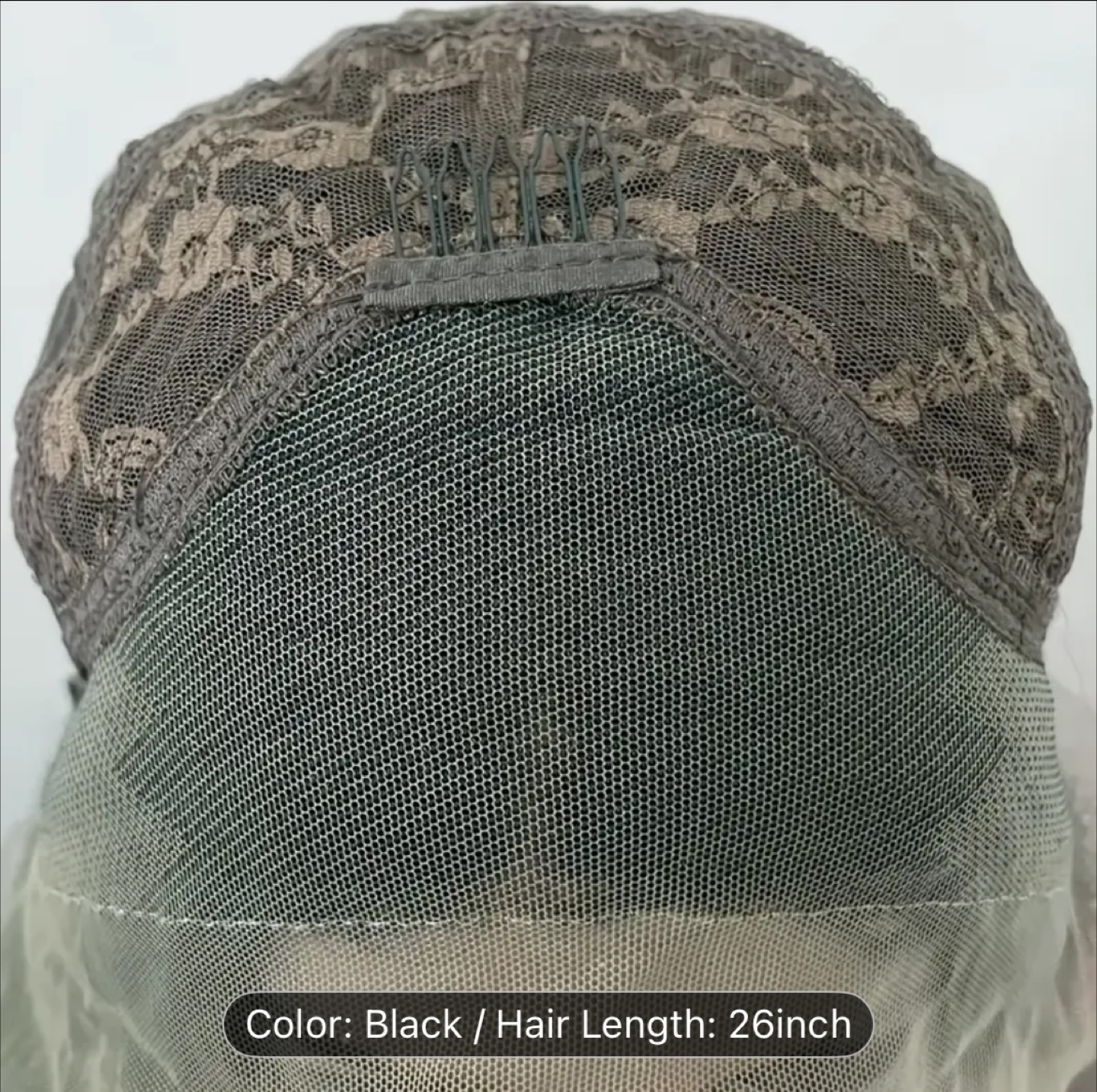 26 inch Kinky Straight Lace Front Wig - Black - photo 4