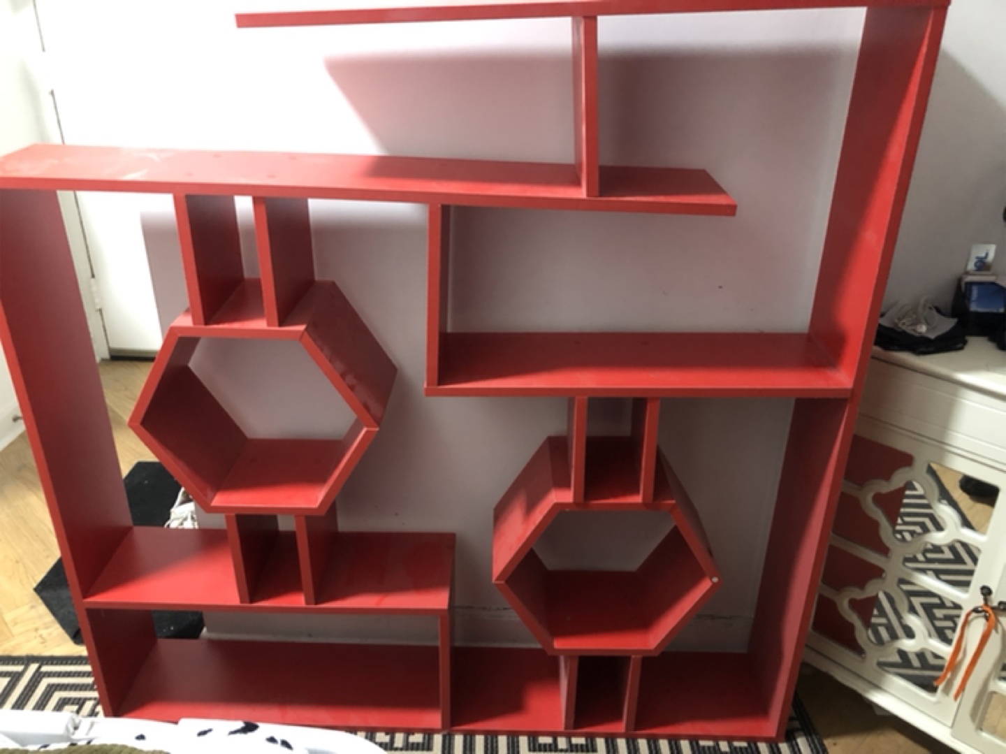 Red Hexagon Bookshelf - photo 2