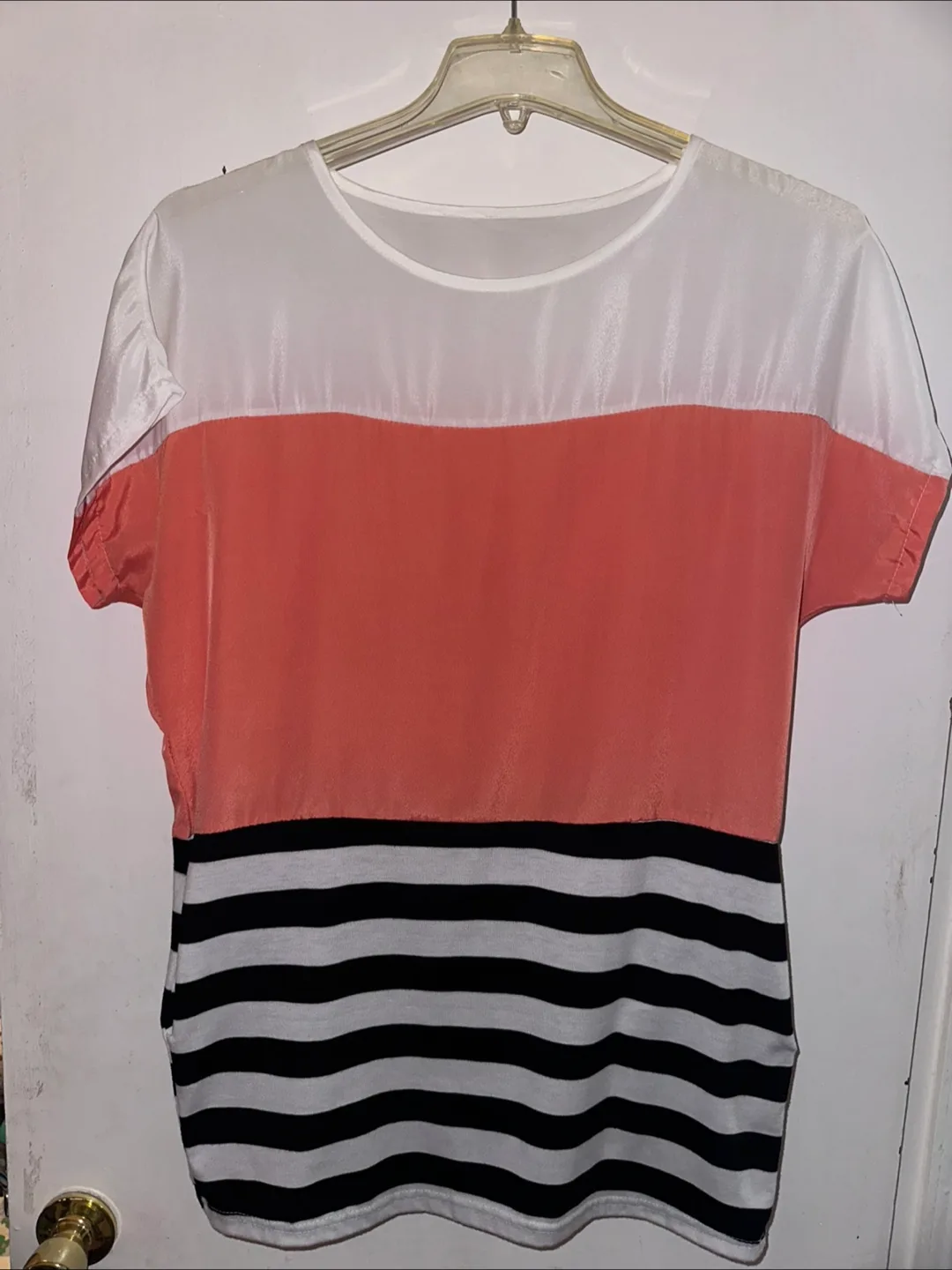 Women's Colour-Block Short Sleeve Blouse - size medium/large thumbnail