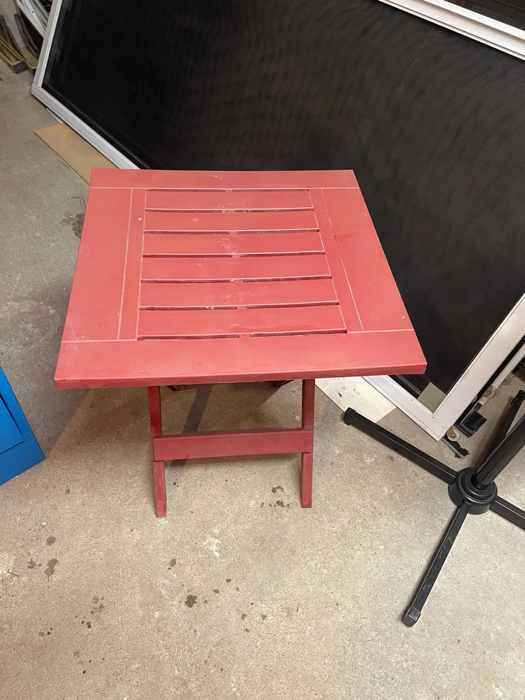 Two Red Plastic Folding Tables thumbnail