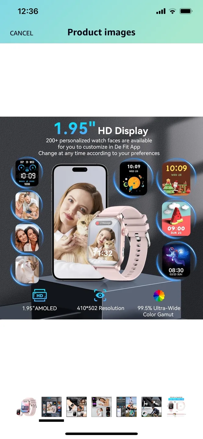 Smartwatch with 1.95" HD AMOLED Display image indicator(2)