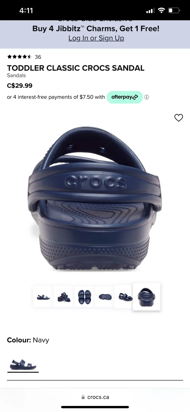Toddler Crocs Classic Sandal - Navy - Size 4 image indicator(2)