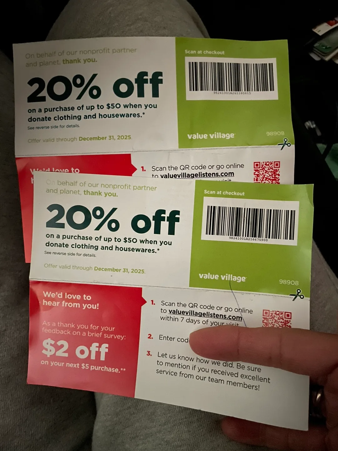 #freecycle x2 Value Village 20% Off Coupon & $2 Off Coupon thumbnail